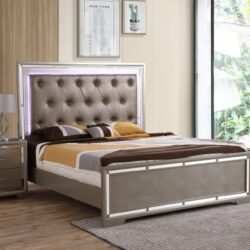 Alana - King Bed - Silver Champagne