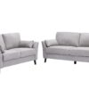 Damian - Woven Living Room Fabric Sofa, Loveseat (Set of 2) - Light Gray - Image 2