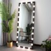 Hollywood - Full Length Mirror With Lights Full Body Vanity Mirror With 3 Color Modes Lighted Standing Floor Mirror For Dressing Room Bedroom Wall Mounted Touch Control - Black - Image 11