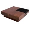 Italian Retro Inspired Acacia Wood Storage Coffee Table - Brown / Black - Image 9