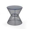 Zine - Outdoor Side Table With Hourglass Shaped And Iron Frame - Navy - Image 4