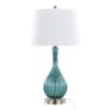 Jenny - Contemporary Table Lamp (Set of 2) - Clear Sapphire Blue Crackle / Nickel / White - Image 2