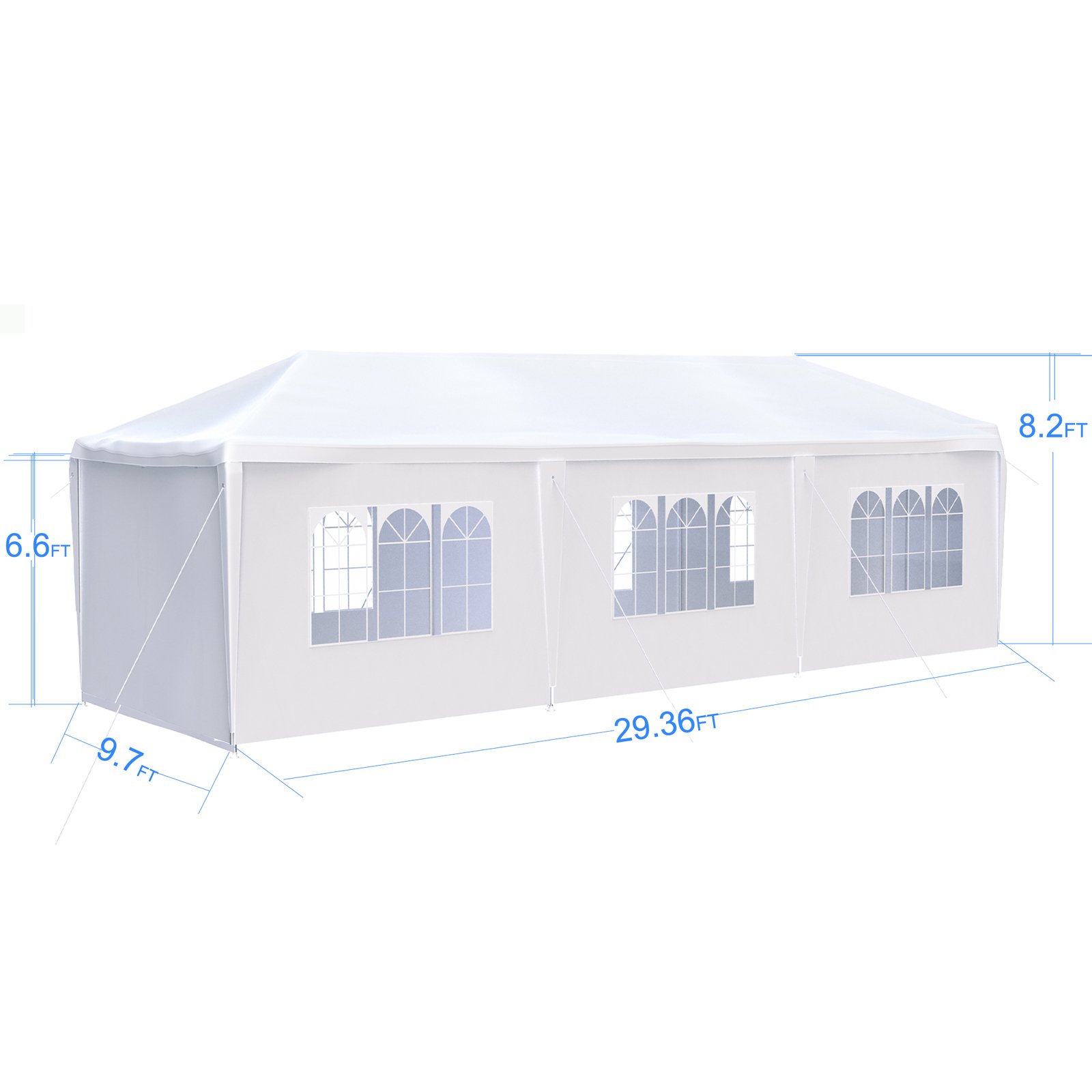 10X30' Wedding Party Canopy Tent Outdoor Gazebo With 8 Removable Sidewalls - White - Image 13