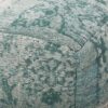 Ocean - Square Pouf Ottoman And Floor Cushion - Teal / Beige - Image 5