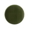 Edward - Round Upholstered Ottoman With Bullion Fringe - Olive Green - Image 10