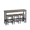 Modern Design Kitchen Dining Table Set With 3 Stools - Brown Gray - Image 7