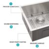 Undermount Double Bowl Kitchen Sink With 60 / 40 Design In 16 Gauge, 9" Depth - Brushed Nickel - Image 5