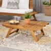 Outdoor Coffee Table With Open Slat Design And Acacia Wood Frame - Teak - Image 8