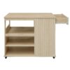 Kitchen Island Cart, Rolling Serving Utility Trolley Cart Modern Kitchen Island With Storage Drawer Wine Rack Lockable Casters, Kitchen Cart For Kitchen, Dining Room, Bar Living Room - Natural - Image 17