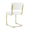 Modern Light Luxury Dining Chair (Set of 4) With MetalLegs And Bow Design - White - Image 12