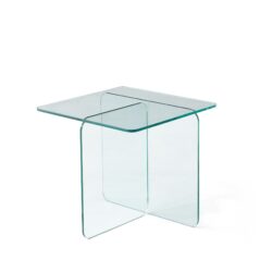 Modern Tempered Clear Glass Sidetable Small Tea Stand - Transparent Glass