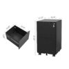 2 Drawer File Cabinet With Lock, Steel Mobile Filing Cabinet On Anti - Tilt Wheels, Rolling Locking Office Cabinets Under Desk For Legal / Letter Size - Black - Image 2