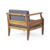 Outdoor Club Chair With Recessed Arms And Cushions - Dark Gray / Teak - Image 5