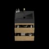 Alice - U090-Alice24W-106 Natural Oak Bathroom Vanity With Sink, Large Storage Wall Mounted Floating Bathroom Vanity For Modern Bathroom, One-Piece Black Sink Basin Without Drain - Light Oak - Image 6