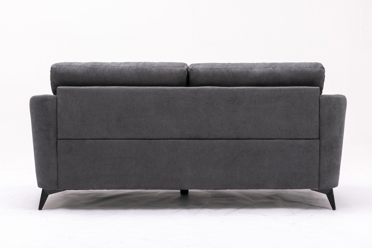 Callie - Woven Fabric Sofa Loveseat Chair Living Room (Set of 3) - Gray - Image 6