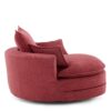 360° Swivel Sofa Chair Accent Barrel Chair With Dual Layer Cushion And Removable Pillows - Red - Image 13