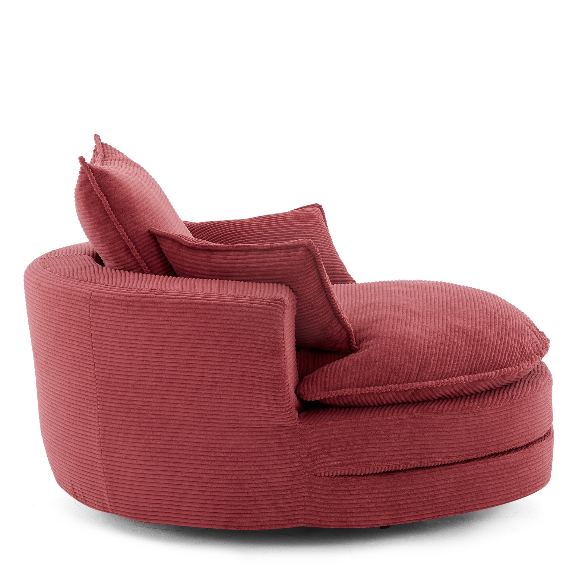 360° Swivel Sofa Chair Accent Barrel Chair With Dual Layer Cushion And Removable Pillows - Red - Image 13