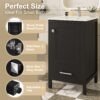 20" Bathroom Vanity With Sink, Soft Close Drawers, Door Organizer, Divider Drawer, Adjustable Foot Pads - Black - Image 6