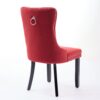 Classic Velvet Dining Chairs, High-End Tufted Solid Wood Contemporary Velvet Upholstered Dining Chair With Wood Legs Nailhead (Set of 2) - Burgundy - Image 5