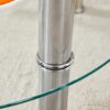 Contemporary Minimalist Double Layer Tempered Glass Coffee Table With Plated Legs - Silver / Transparent - Image 8