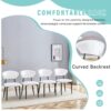 Minimalist Ergonomic Dining Chair With Curved Backrest, Metal Legs (Set of 4) - White / Black - Image 6