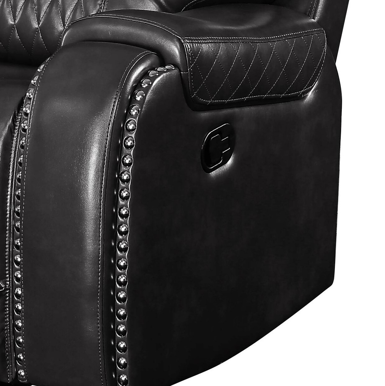 Braylon - Magnetite Synthetic Leather Manual Recliner Sofa - Brown - Image 12