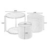 Multi Functional Ottoman And Table Set With Drum Stool Storage Space - Dark Blue - Image 3