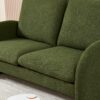 Loveseat Sofa Small Couch For Living Room, Sherpa Fabric Upholstered Loveseat Sofa Couch, Small Loveseat Sofa For Apartment, Bedroom - Green - Image 5