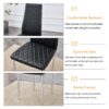 Modern Grid Armless High Backrest Dining Chair Set With Electroplated Metal Legs In Material 6 Piece - Black - Image 4