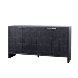 Accent Cabinet Farmhouse Style 4 Door Wooden Cabinet Sideboard Buffet Server Cabinet Storage Cabinet, For Living Room, Entryway, Hallway, Office, Kitchen And Dining Room - Antique Black