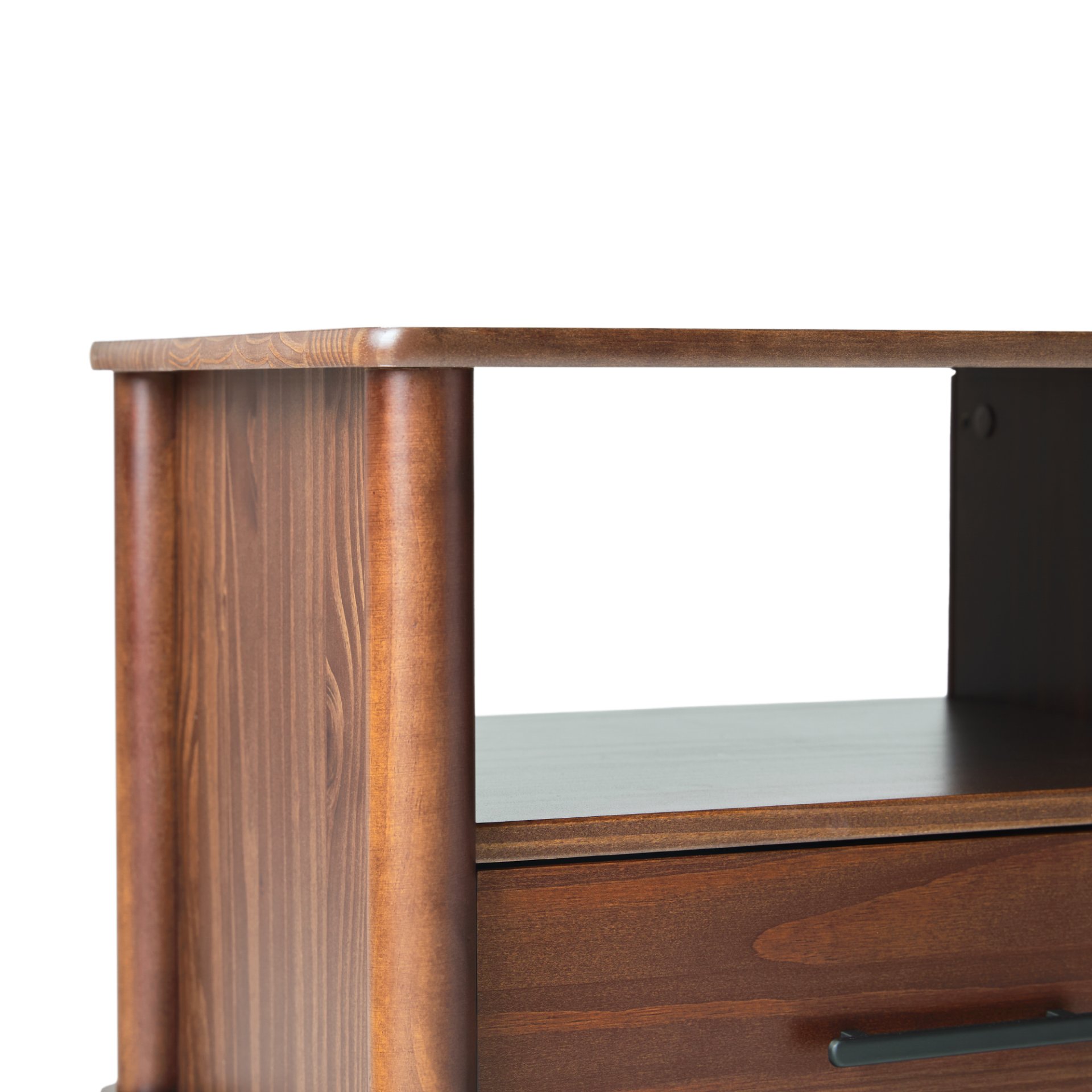 Transitional Solid Wood Spindle Nightstand - Walnut - Image 6