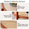 Modern Minimalist Circular Double Layer Solid Wood Coffee Table With Glass Top, Rattan Layer - Walnut - Image 16