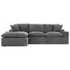 Cloud Sectional Sofa Upholstered Sofa Couch With Double-Layer Cushion And Side Pockets, Free Combined Sectional Sofa Full Compressed Sofa For Living Room - Gray - Image 13