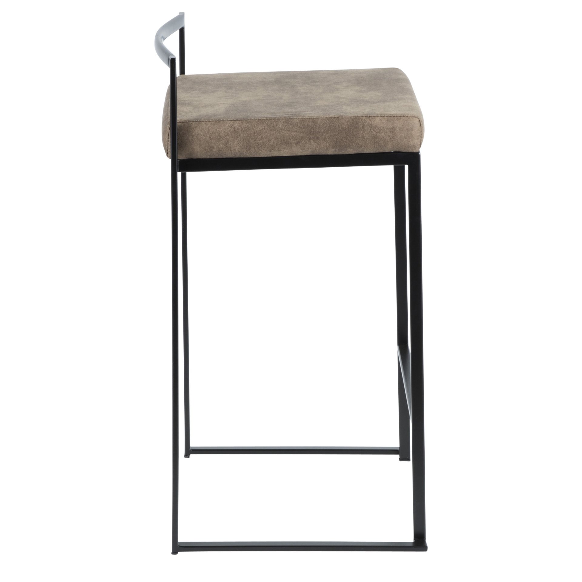 Fuji - Contemporary Stackable Counter Stool (Set of 2) - Brown / Black - Image 3