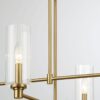 Enigma - 4 Lights Chandelier With Clear Ribbed Satin - Antique Brass / Clear / Gold - Image 5