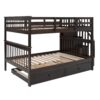 Full Over Full Stairway Bunk Bed With Twin Size Trundle, Storage And Guard Rail For Bedroom - Espresso - Image 11