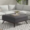 Owen - Extra Large Square Coffee Table Storage Ottoman - Gray - Image 4