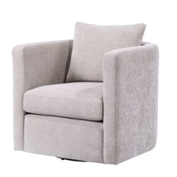 Sutton - Swivel Barrel Chair Ultra Soft Polyester Fabric - Beige