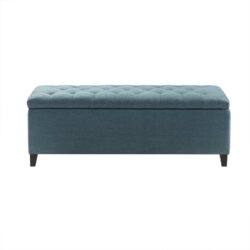 Tufted Top Soft Close Storage Bench - Blue