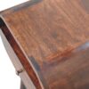 Wooden Circular Bedside Table With Open Slot - Walnut - Image 9
