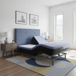 Refresh - 12" King Size Flex Head Memory Foam Hybrid Mattress And Adjustable Base Bundle - Blue
