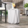 Outdoor Lightweight Concrete Side Table - Antique White - Image 2