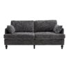 Modern Style Chenille 2 Seater Sofa With LED Light, USB Port, And Storage Bag - Gray - Image 26