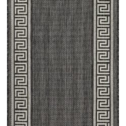 Sunshine - 2'7" X 7'3" Indoor, Outdoor Area Rug - Anthracite - Polypropylene