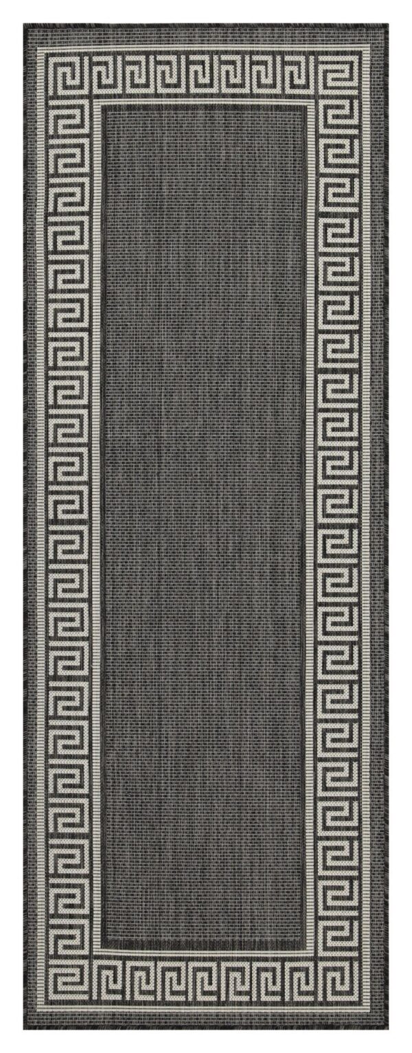 Sunshine - 2'7" X 7'3" Indoor, Outdoor Area Rug - Anthracite - Polypropylene