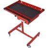 Adjustable Tear Down Work Table With Drawer For Garages, Repair Shops, And Diy, Portable, (4) 2.5" Swivel Casters, 220 Pound Capacity, Rubber Corners, Heavy Duty Steel - Red - Image 3