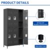 6 Door Lockers With Lock For Secure Storage - Black - Image 8