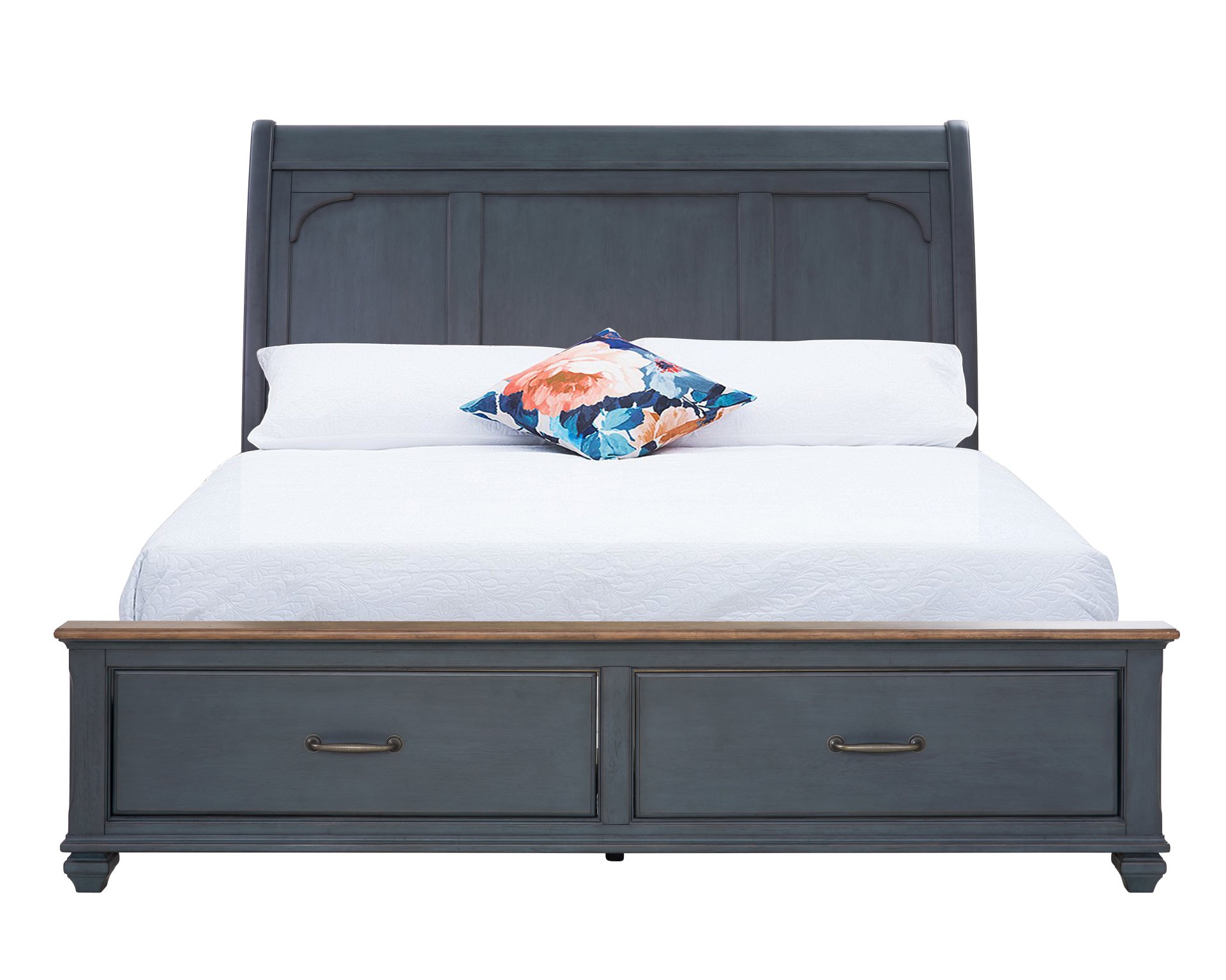 Americana - Queen Size Sleigh Bed - Blue - Image 6