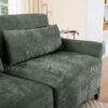 Elegant Chenille 2 Seater Sofa With Ottoman & Lumbar Pillows Ergonomic Design Easy Install - Green - Image 24