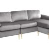 Shannon - Velvet Sectional Sofa With Chaise - Gray - Image 10